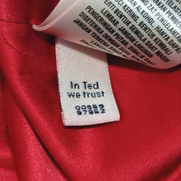 𝅺TED BAKER Red Finna Bow Detail Mini Dress Women's Size  Ted 0/ US 2 - Picture 15 of 15